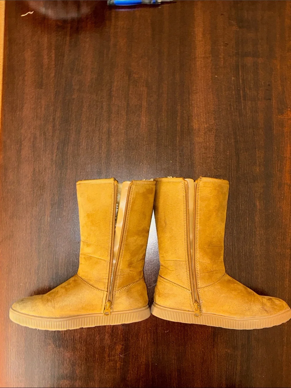 Cat & Jack Girl’s Mid-Calf Suede-Look Winter Boots - Tan